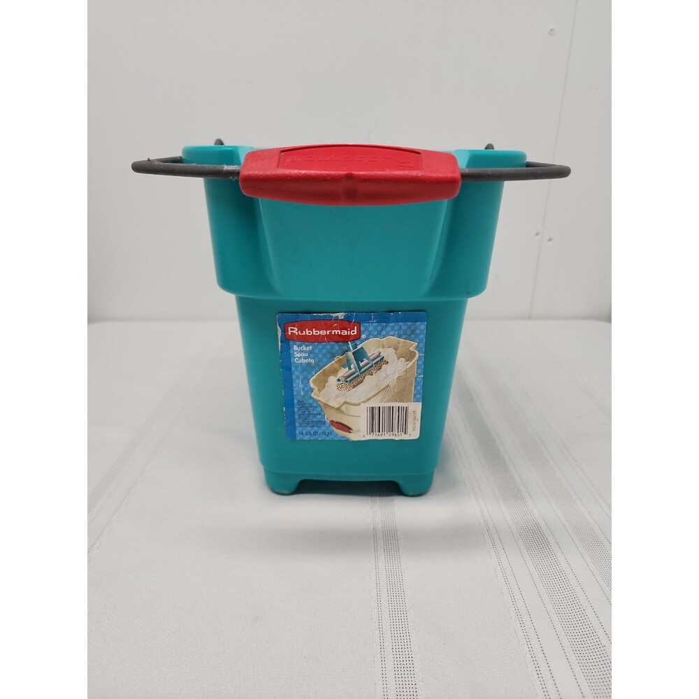Vintage Rubbermaid 1994 Roughneck 14 Quart Utility Bucket In Turquoise W Sticker
